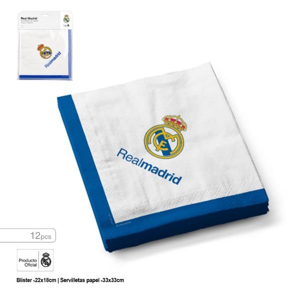 Serwetka Real Madrid Biała Niebieska Wysoka Jakość