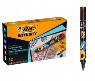 Markery akrylowe Intensity Classic Paint mix 12szt - BIC - Markery do tablic - miniaturka - grafika 1