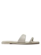 Klapki i japonki damskie - Calvin Klein Klapki Flat Slide Lth HW0HW02071 Beżowy - miniaturka - grafika 1