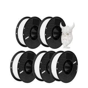 filament do drukarek 3D, tworzywo PETG 5KG, kolor czarno-biały, biały - Filamenty i akcesoria do drukarek 3D - miniaturka - grafika 1