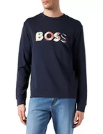 Bluzy męskie - BOSS Bluza męska Wecirclogo, NIEBIESKI, XL - miniaturka - grafika 1