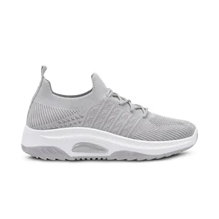 Damskie trampki slip on casualowe buty tekstylne komfortowe trenerzy mama szary rozmiar 39 - Trampki damskie - miniaturka - grafika 1