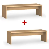 Wyposażenie sportowe i gimnastyczne - Ławka szatniowa 1+1 GRATIS, 1500 mm, buk - miniaturka - grafika 1