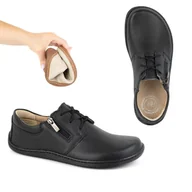 Półbuty damskie - Damskie skórzane buty minimalistyczne barefoot 1244 czarne - Buty Olivier - miniaturka - grafika 1