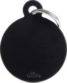 Odblaski i adresówki - Zawieszka Adresówka Identyfikator z grawerem dla psa i kota duże czarne koło - miniaturka - grafika 1