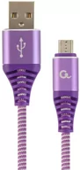 Kable komputerowe i do monitorów - Gembird Kabel USB Kabel USB 2.0 AM/microUSB M 1m oplot tekstylny purpurowo-biały CC-USB2B-AMmBM-1M-PW - miniaturka - grafika 1