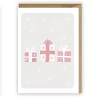 Kartki okolicznościowe i zaproszenia - Kartka Boże Narodzenie Prezenty eko koperta K073 Nowa - miniaturka - grafika 1