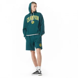 Męska bluza dresowa nierozpinana z kapturem Champion Legacy Hooded Sweatshirt - zielona - CHAMPION - Koszulki sportowe męskie - miniaturka - grafika 1