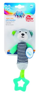 Canpol babies Babies, pluszowa zabawka z piszczkiem i gryzakiem Bears, szara - Gryzaki dla dzieci - miniaturka - grafika 1