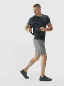 Spodenki męskie - 4F Spodenki treningowe regular szybkoschnące męskie - szare XXL - miniaturka - grafika 1