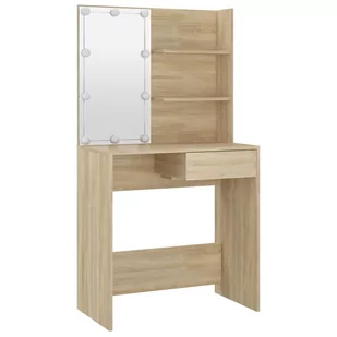 Toaletka z oświetleniem LED, dąb sonoma, 74,5x40x141 cm Lumarko! - Toaletki - miniaturka - grafika 4