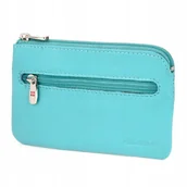 Etui na klucze - Skórzane etui na klucze banknoty pokrowiec duży Turkus - miniaturka - grafika 1