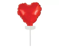 Balony i akcesoria - Godan Balon foliowy Serce na patyczku 8 cm czerwone - miniaturka - grafika 1
