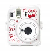 Torby fotograficzne i futerały - Pokrowiec LoveInstant Futerał Etui Pokrowiec Case Osłona Do Fuji Instax Mini 12 Sztywny + Pasek / Czerwone Wiśnie - miniaturka - grafika 1