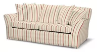 Pokrowce na meble - Dekoria Pokrowiec na sofę Tomelilla 3-osobową rozkładaną ecru tło czerwone paski 197 x 95 x 75 cm Avinon 645-129-15 - miniaturka - grafika 1