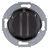 Gniazdka elektryczne - Hager Polo Serie 1930/Glas Łącznik żaluzjowy obrotowy z elementem centralnym i pokrętłem, 2-biegunowy, czarny 381213 381213 - miniaturka - grafika 1