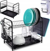 Suszarki do naczyń - Vilde Suszarka na naczynia czarna 2-poziomowa 51,5x24,5x33 cm - miniaturka - grafika 1