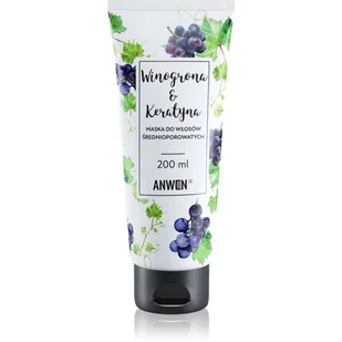 anwen Maska do włosów średnioporowatych - Winogrona i keratyna, 200 ml - Maski do włosów - miniaturka - grafika 1