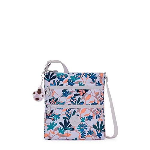 Kipling Damska torba na ramię Keiko, lekka, regulowana torebka, trwała torba na ramię, Dramatyczne kwiaty, 8.25''L x 9''H x 0.75''D