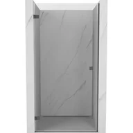 Ścianki i drzwi prysznicowe - Mexen Lunar-B drzwi prysznicowe uchylne lewe 80 cm, transparent, gun gray szczotkowany - 832-080-000-66-00-L - miniaturka - grafika 1