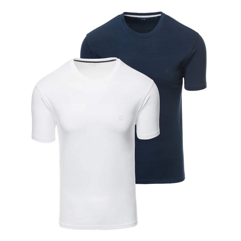 Zestaw 2 męskich t-shirtów biały/granatowy koszulki basic Ombre Z101 V1 L
