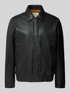 Kurtki męskie - Kurtka skórzana o kroju regular fit z naturalnej owczej skóry z wykładanym kołnierzem - miniaturka - grafika 1