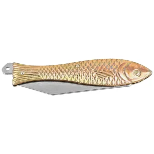 Nóż składany Mikov Fishlet 130 Gold, Stonewashed 420 (130-NZn-1/ZL STONEWASHED) - Noże - miniaturka - grafika 6