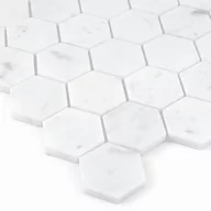 Płytki ceramiczne - Mozaika kamienna Carrara white hexag. 29.8x30.2 cm - miniaturka - grafika 1
