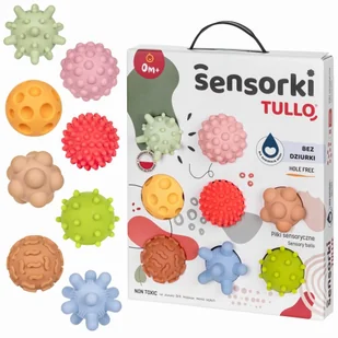 PASTELOWE Piłki Sensorki Tullo - 8 piłeczek bez dziurek - Zabawki sensoryczne - miniaturka - grafika 1