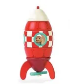 Układanki dla dzieci - Janod Rakieta Drewniana Magnetyczna 18m+ J05207 - miniaturka - grafika 1