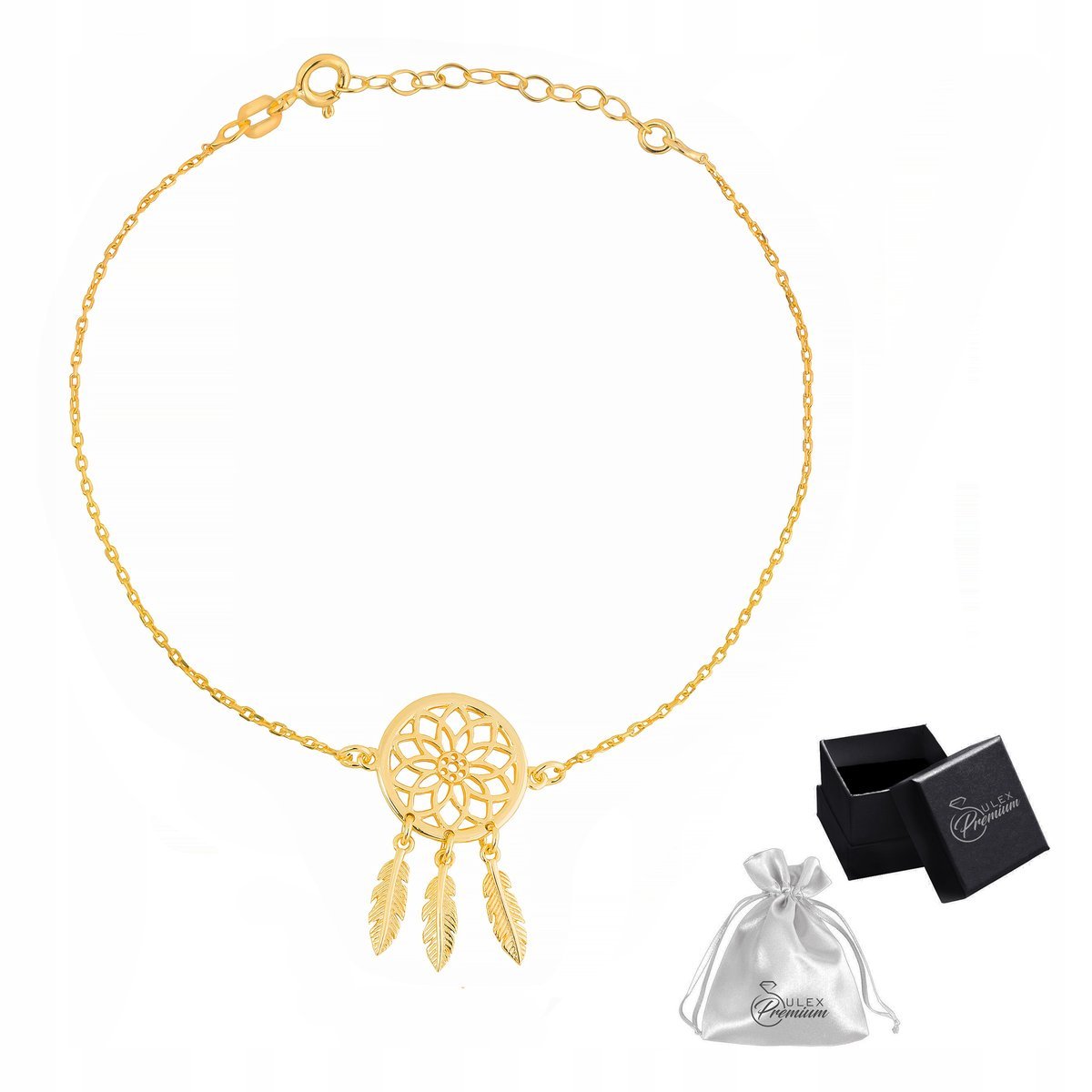 Bransoletka srebrna pr. 925 Złota Celebrytka ŁAPACZ SNÓW na Prezent