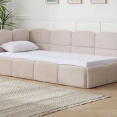 Łóżka - Łóżko wysuwane 2 x 80 x 200 cm – Z listwowym stelażem – Teksturowana tkanina – Beżowy – PLURANIO - miniaturka - grafika 1