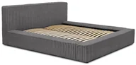 Inne meble do sypialni - Szare sztruksowe łóżko tapicerowane z zagłówkiem S1-B34 - miniaturka - grafika 1