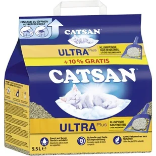 CATSAN Ultra plus Żwirek zbrylający 5 l + 10% gratis - Żwirek dla kotów - miniaturka - grafika 1