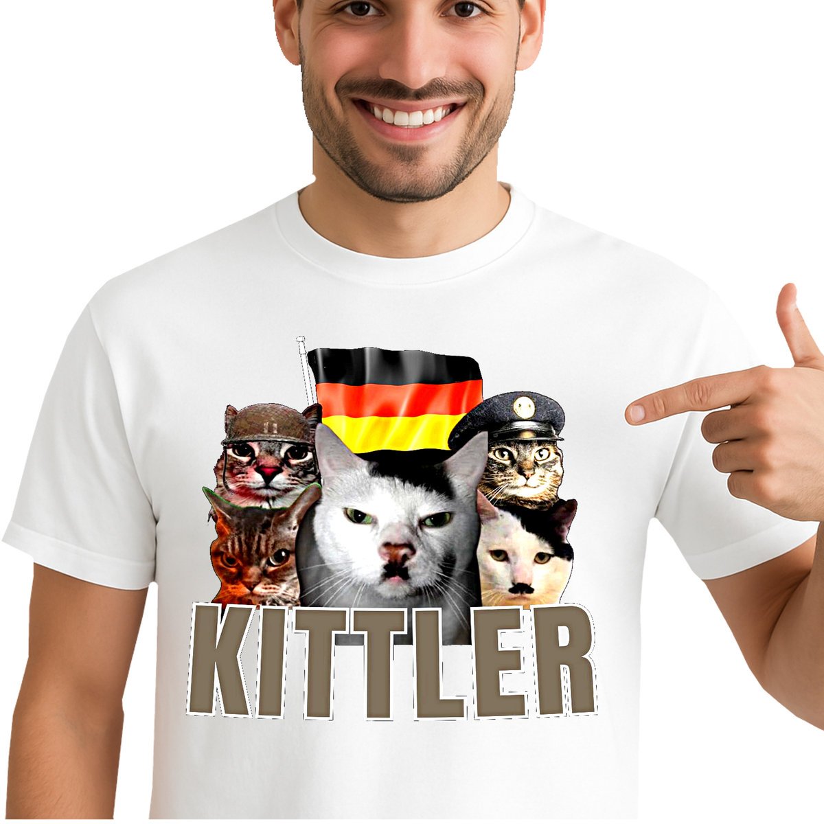 ŚMIESZNA KOSZULKA Z NADRUKIEM KITTLER VINTAGE Hitler Premium M 3479