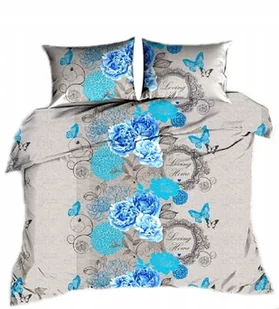 pościel bawełna lux 160x220 + 2 poszewka B 288-1 motyl z niebieską różą - Pościel pościel bawełna lux 160x220 + 2 poszewka B 288-1 motyl z niebieską różą - Pościel - miniaturka - grafika 1
