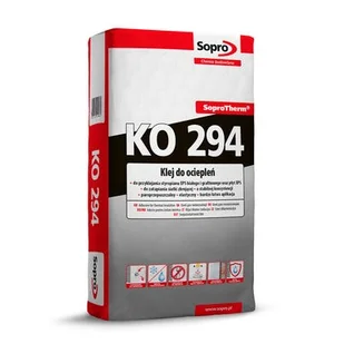 Zaprawa klejąco-zbrojąca do styropianu Sopro Therm KO 294 25 kg - Zaprawy budowlane - miniaturka - grafika 1