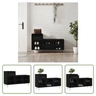 Szafki na buty - Stojak na buty The Living Store czarny 102x36x60 cm materiał drewnopochodny - miniaturka - grafika 1