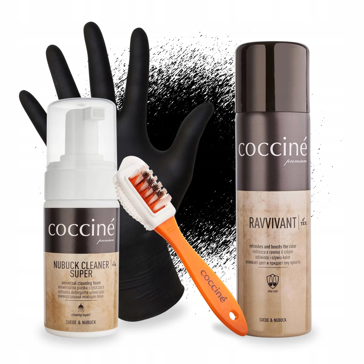 Pianka Cleaner z Renowatorem do Nubuku i Akcesoriami Zestaw Coccine 4w1