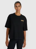 Koszulki i topy damskie - 4F T-shirt oversize z nadrukiem damski - czarny XL - miniaturka - grafika 1