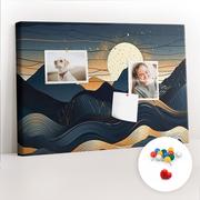 Tablice i flipcharty - Szkolna Tablica korkowa 60x40 cm, Kolorowe Pinezki, wzór Zachód słońca krajobraz - miniaturka - grafika 1