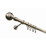 Karnisze - Karnisz pojedynczy 25 mm antyczny mosiądz I 160 cm żabka paola - miniaturka - grafika 1