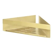 Półki łazienkowe - Narożna samoprzylepna półka łazienkowa ze stali nierdzewnej w kolorze złota Genova – Wenko - miniaturka - grafika 1
