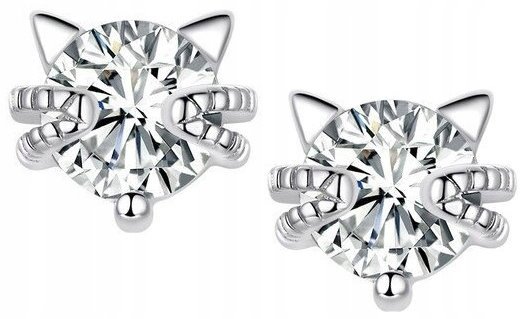 Kolczyki Dla Dziewczynki Kolczyki Kotki Srebro 925