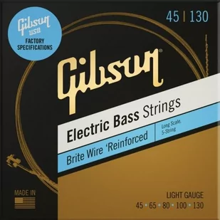 Gibson SBG5-LSL Long Scale Brite Wire Electric Bass Strings, 5-String, Roundwound struny basowe - Struny gitarowe  - miniaturka - grafika 1