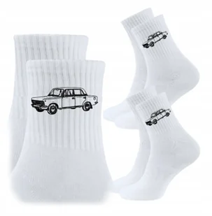 3x Skarpetki Urodziny Prezent Skarpety STARE SAMOCHODY FIAT 125p - Skarpetki męskie - miniaturka - grafika 1