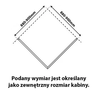 Calbati Kabina prysznicowa kwadratowa Czarna Black 90x90 szkło 6mm 23180044 - Kabiny prysznicowe - miniaturka - grafika 3