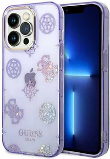 Guess GUHCP14XHTPPTL iPhone 14 Pro Max 6,7" liliowy/lilac hard case Peony Glitter - Etui i futerały do telefonów - miniaturka - grafika 1