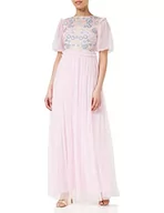 Sukienki - Frock and Frill Damska kwiecista haftowana sukienka na specjalne okazje, różowa, 8, 34 - miniaturka - grafika 1