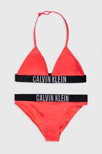 Stroje kąpielowe dla dziewczynek - Calvin Klein Jeans dwuczęściowy strój kąpielowy dziecięcy kolor różowy - grafika 1